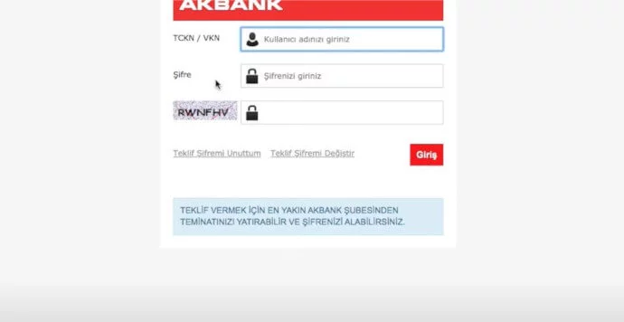 Akbank Gayrimenkul Satış Teklif Kayıt
