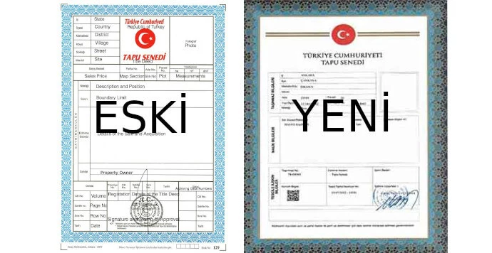 Arsa Tapu, Hisse Tapu veya Toprak Tapu Örneği (Eski-Yeni)