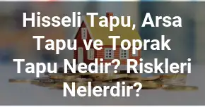 Hisseli Tapu, Arsa Tapu ve Toprak Tapu Nedir? Riskleri Nelerdir?